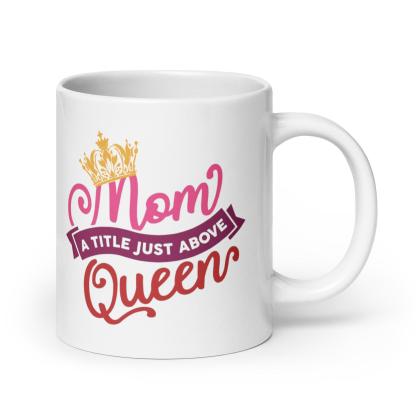 Queen Mothers Printed Mug with Glossy Finish and Regal Typography - Inspire Cups