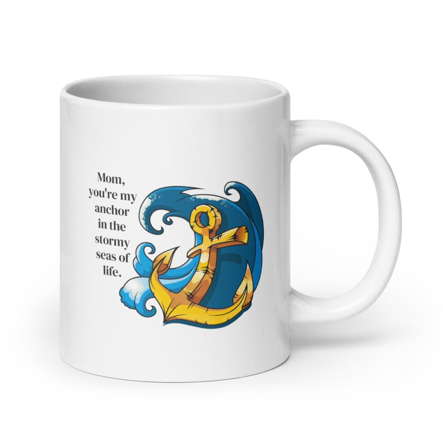 Mom Anchor Printed Mug A Daily Reminder Of Strength - Inspire Cups