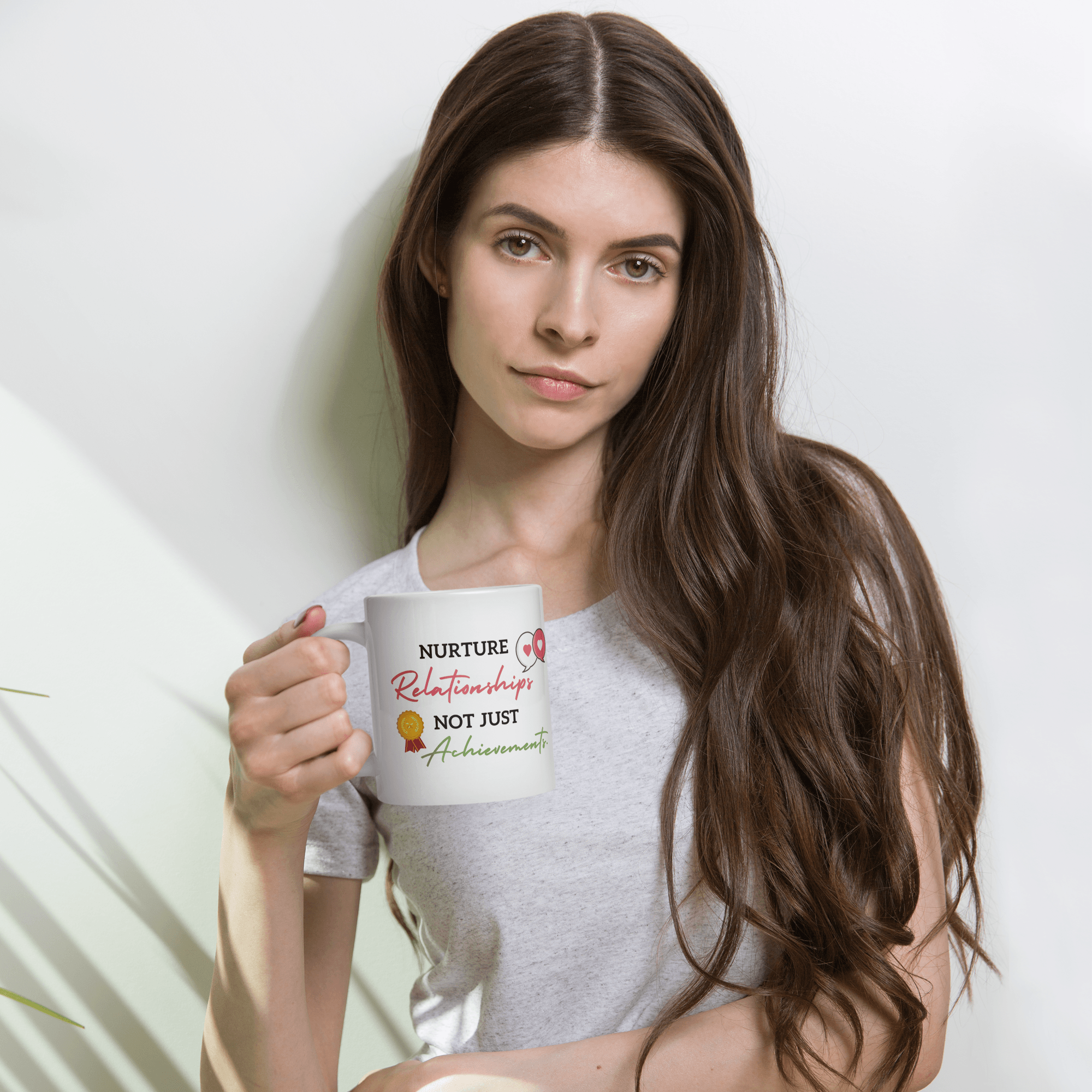 Nurture Relationships Mug featuring motivational artwork - Inspire Cups