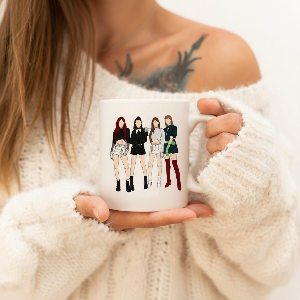 Blackpink Kpop Faceless Illustration Ceramic Mug