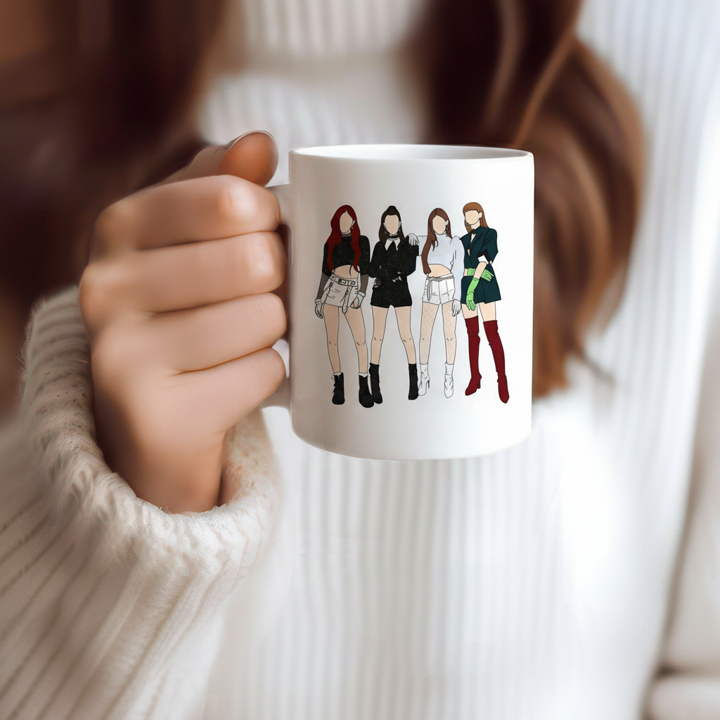 Blackpink Kpop Faceless Illustration Ceramic Mug