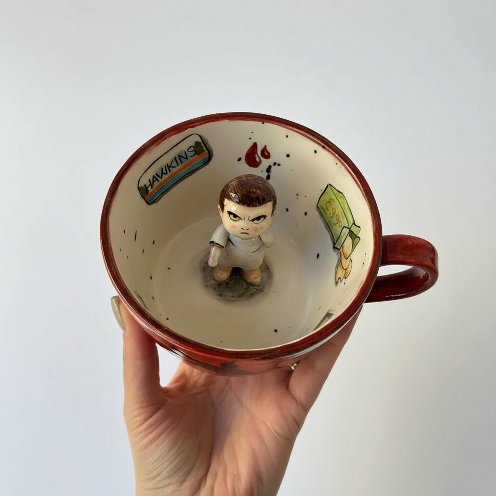 Handmade Glossy Stranger Things Ceramic Tea And Coffee Mug
