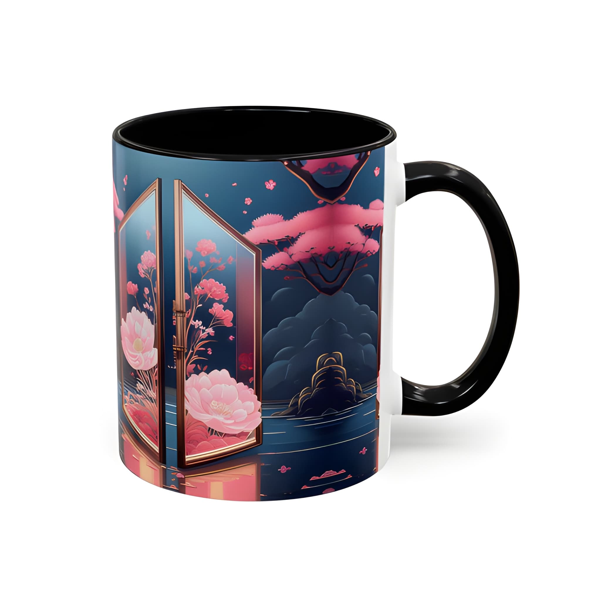 Floral BTS ARMY Logo Ceramic Mug, Kpop Fan Gift