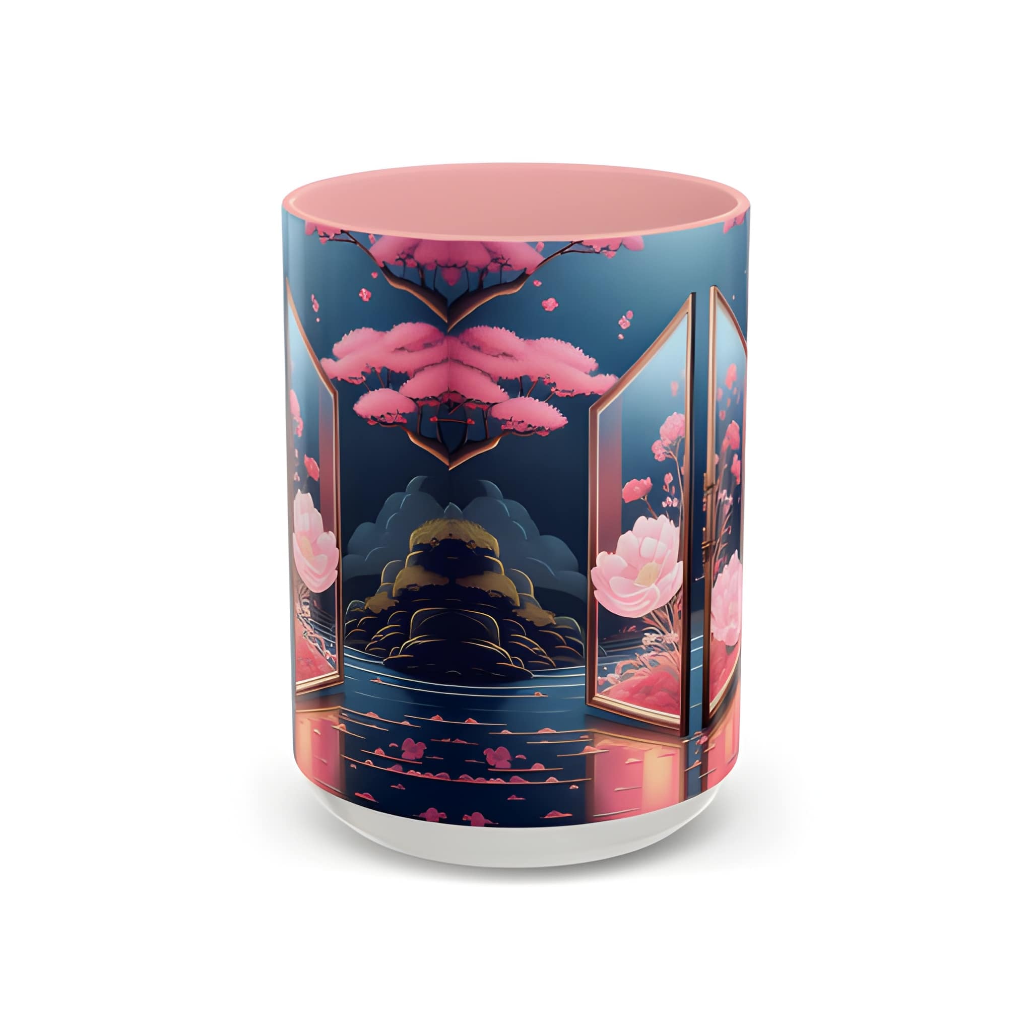 Floral BTS ARMY Logo Ceramic Mug, Kpop Fan Gift