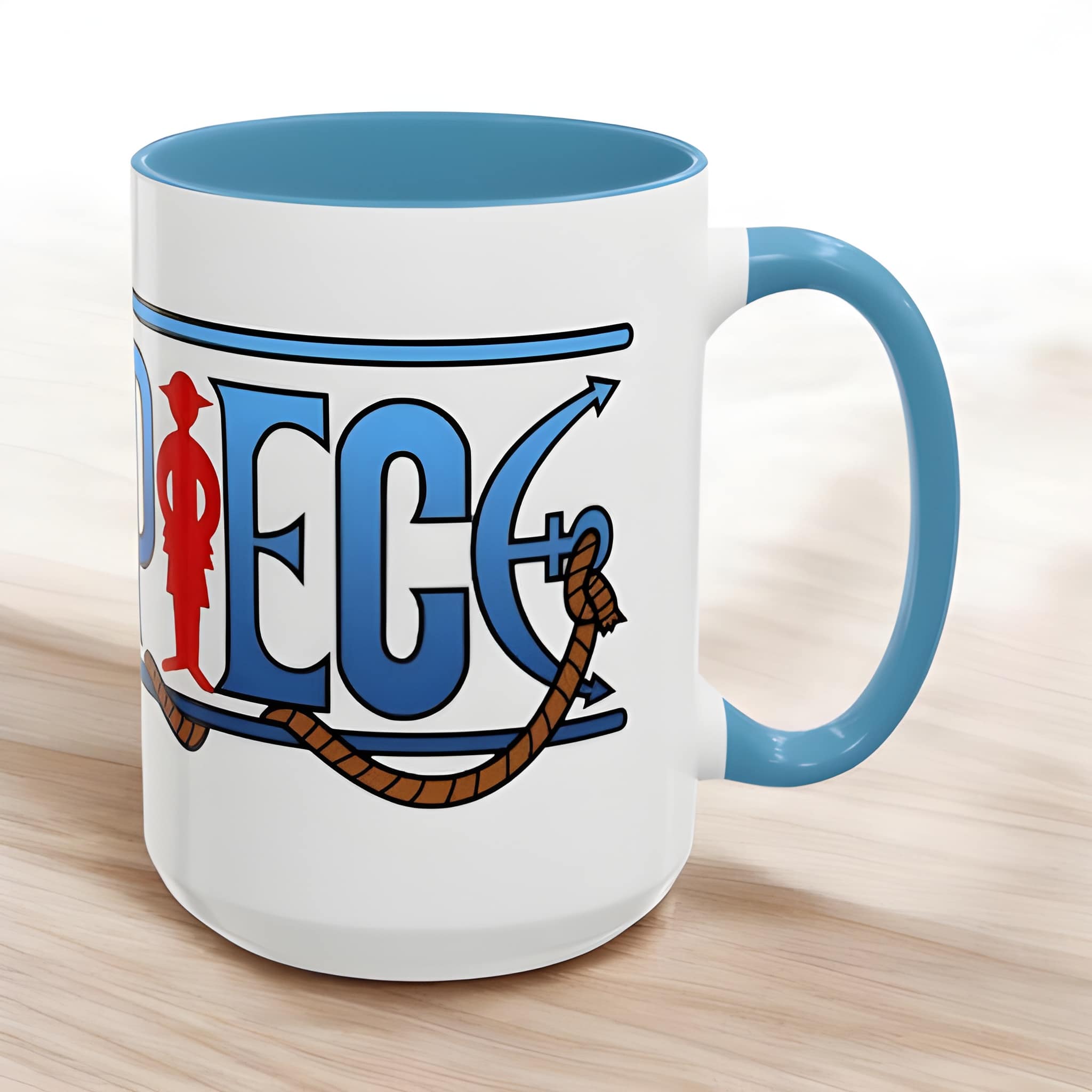 One Piece Accent Coffee Mug | Anime Fun Mug for Coffee Lovers, 11oz, 15oz, Grand Line Brew One Piece Mug | Durable Ceramic Tea Cup