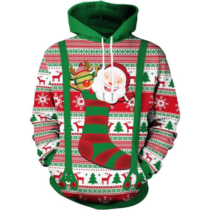 3D Printed Graphic Long Sleeve Ugly Christmas Hoodies