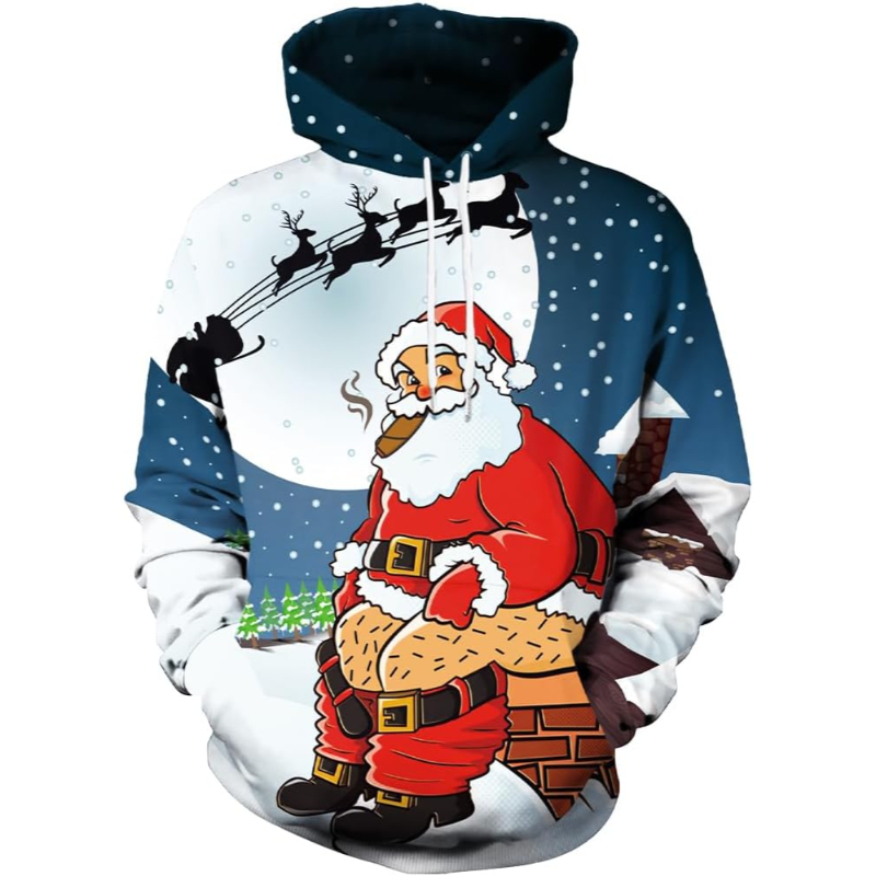 3D Printed Graphic Long Sleeve Ugly Christmas Hoodies
