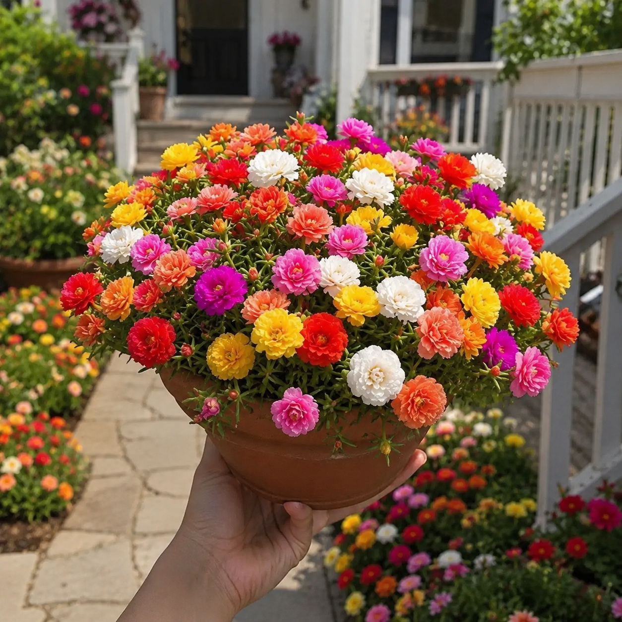Pack Of 10000 Vibrant Mixed Colors Double Flowered Portulaca Moss Rose Seeds