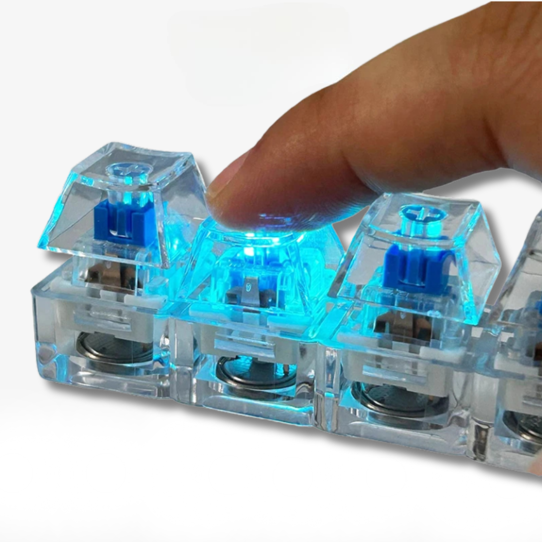 LED Light Click Keychain With Mechanical Button Feel