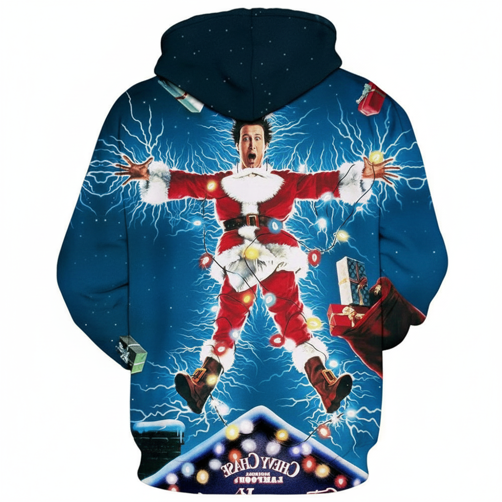 Christmas All Over Print Hoodie with Kangaroo Pocket