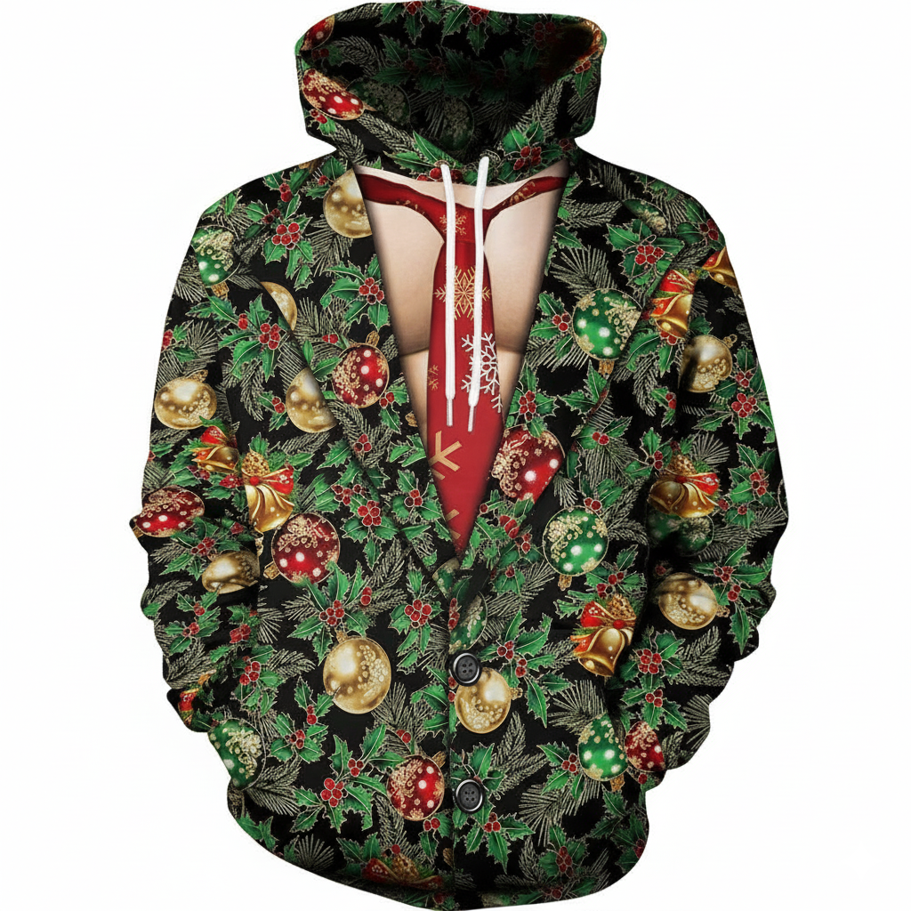Christmas All Over Print 3D Graphic Long Sleeve Hoodie