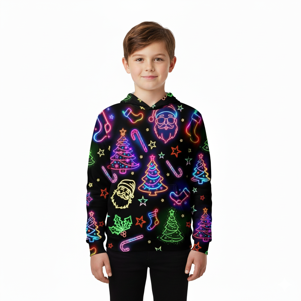 Christmas Print Warm Graphic Pullover Hoodie