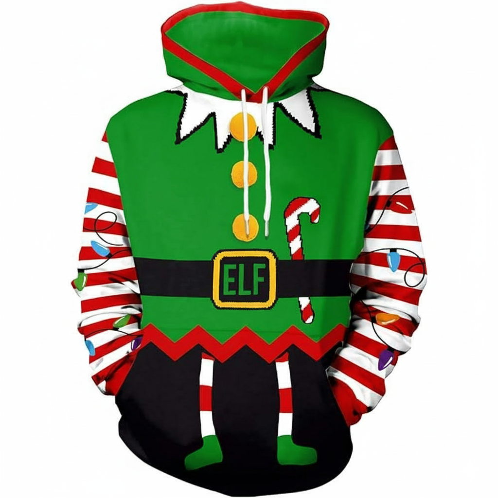 Christmas All Over Print 3D Graphic Long Sleeve Hoodie