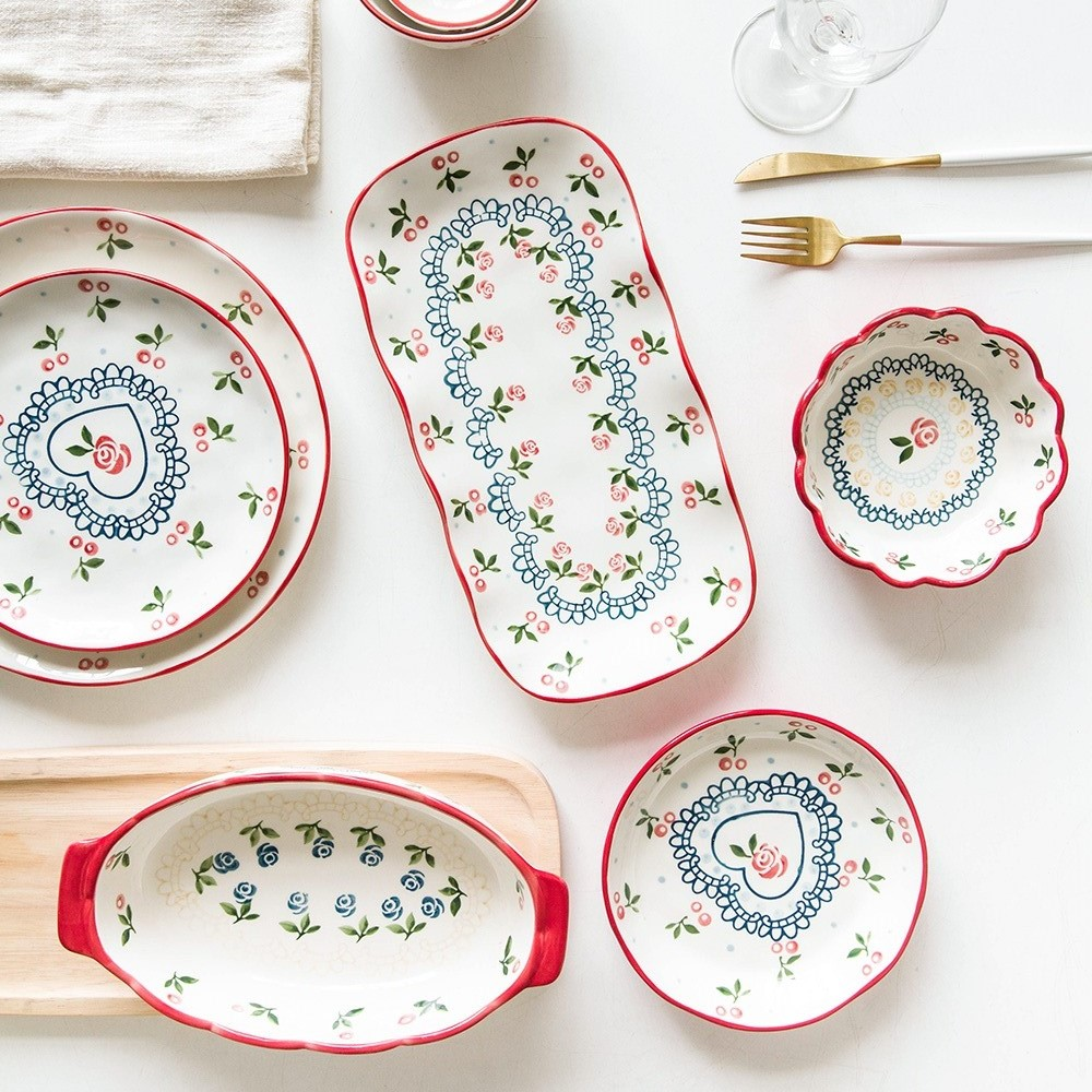 Red Flower Baking Dishes - Grafton Collection