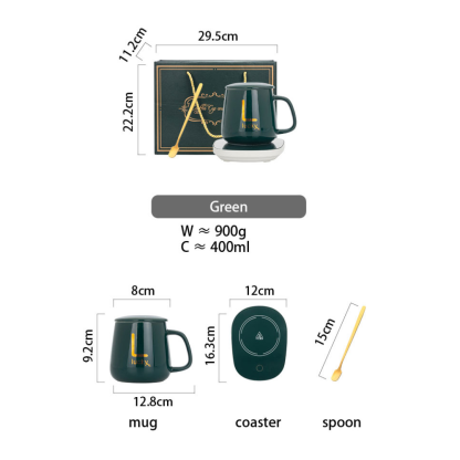 Office Mug With Heating Base & Gift Box - Grafton Collection