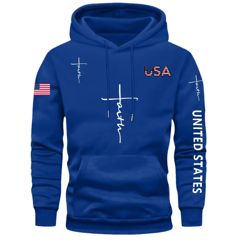 Faith Print Men Casual And Cozy Hoodies