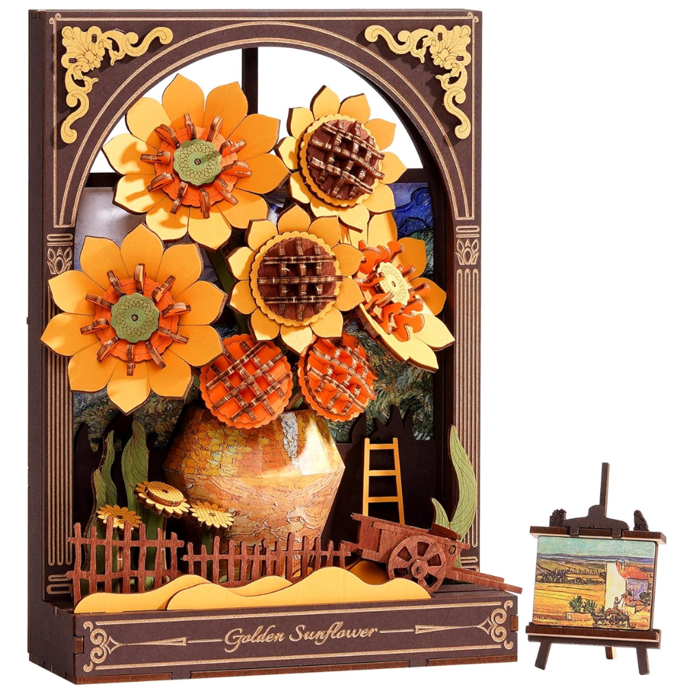 3D Wooden Starry Night Puzzle With LED Light DIY Model Kit