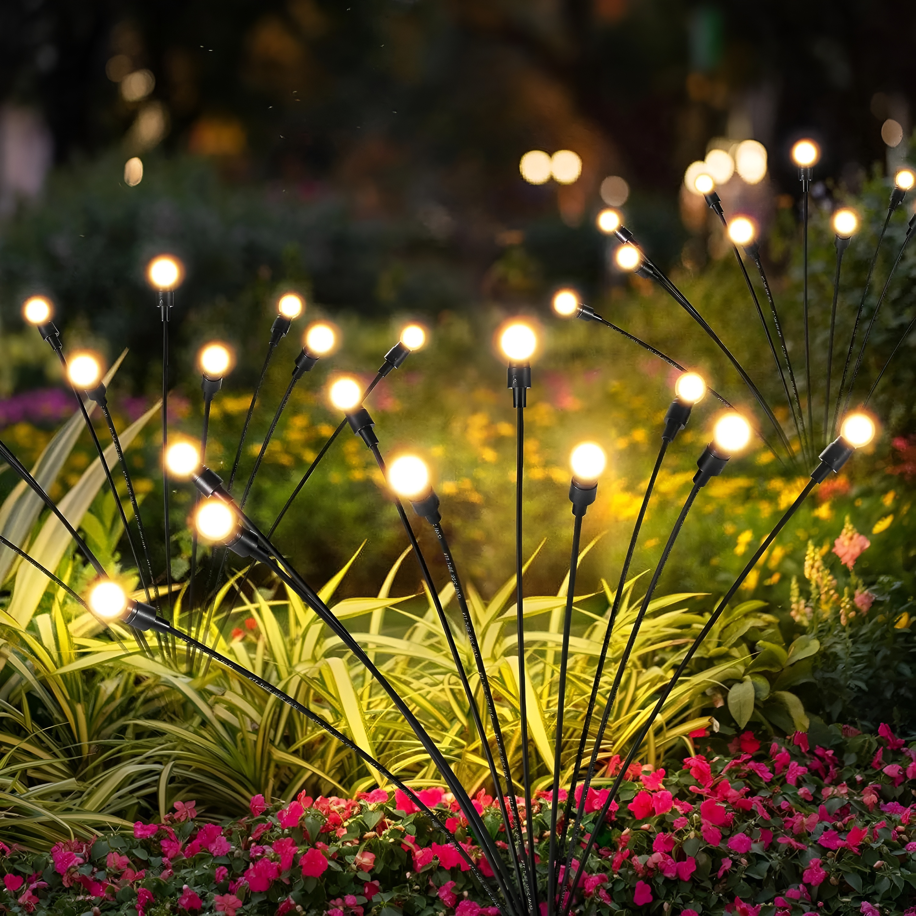 Solar Swaying Firefly Waterproof LED Lights For Garden And Outdoor Use