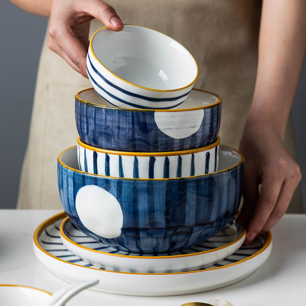 Blue Pottery Bowls - Grafton Collection