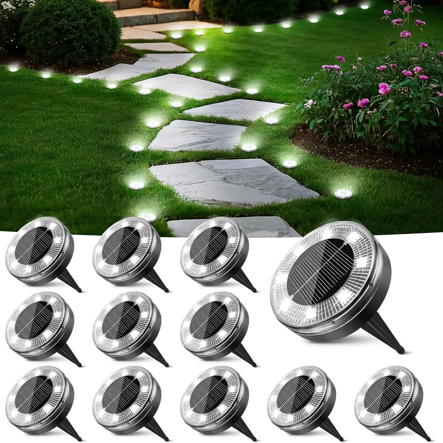 Mini Flat Disc Solar Ground Lights