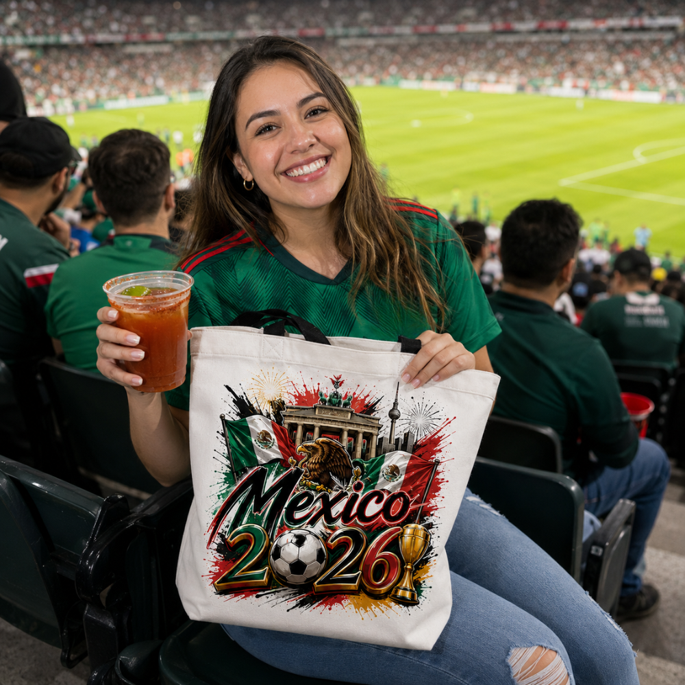 World Cup 2026 Mexico Graphic Printed Football Supporter Tote Bag