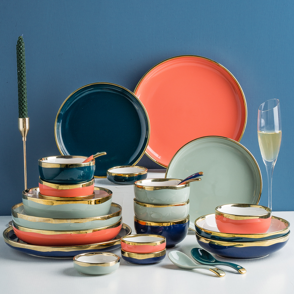 50 Piece Ceramic Dinnerware Set - Grafton Collection