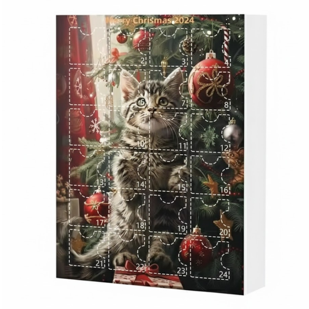 2D Acrylic Cat Advent Calendar With 24 Day Christmas Kitten Surprises