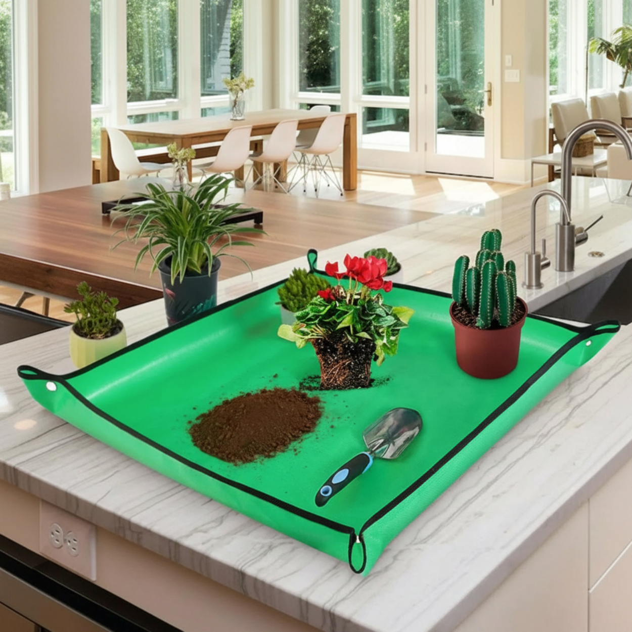 Foldable Waterproof Gardening Mat For Plant Repotting And Transplanting