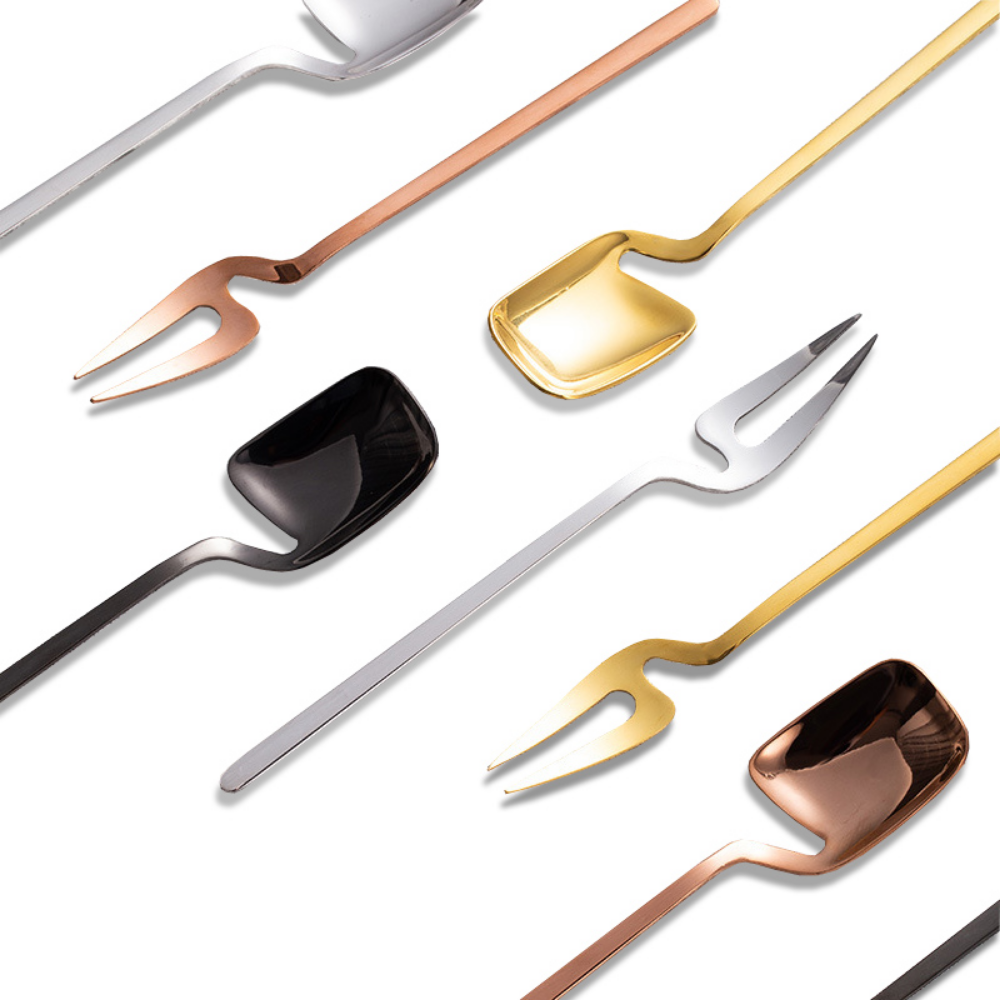 Creative Stainless Steel Dessert Forks & Spoons - Grafton Collection