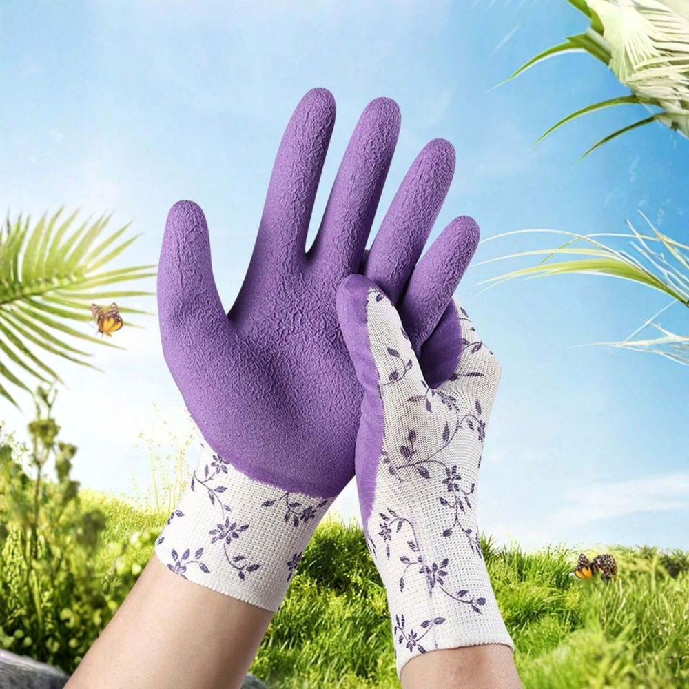 Waterproof Wear Resistant Nitrile Gardening Gloves Anti Puncture Cut Resistant