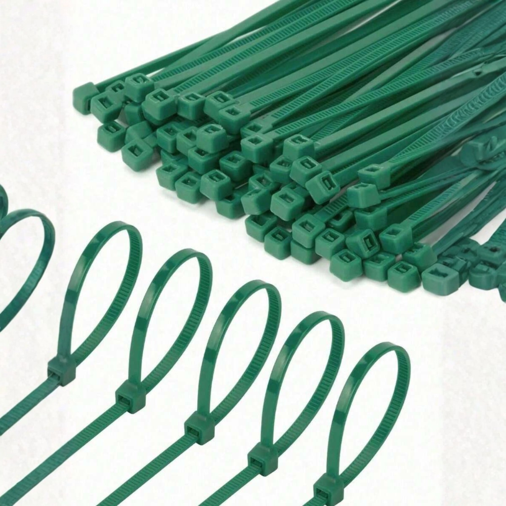 Green Heat Resistant Reusable Self Locking Garden Plant Zip Ties