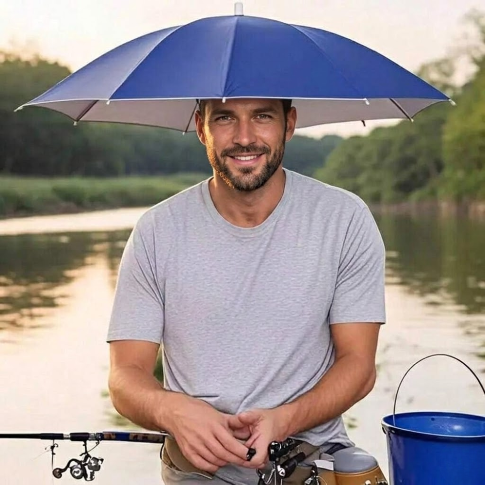 Elastic Headband Umbrella Hat For Camping And Fishing Uv