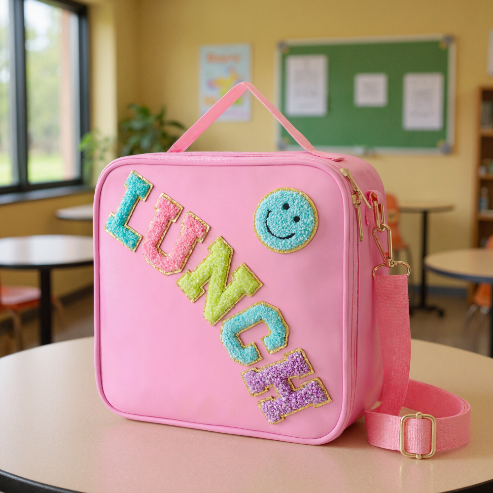 Insulated Lunch Bag With Adjustable Shoulder Strap For Girls School and Travel