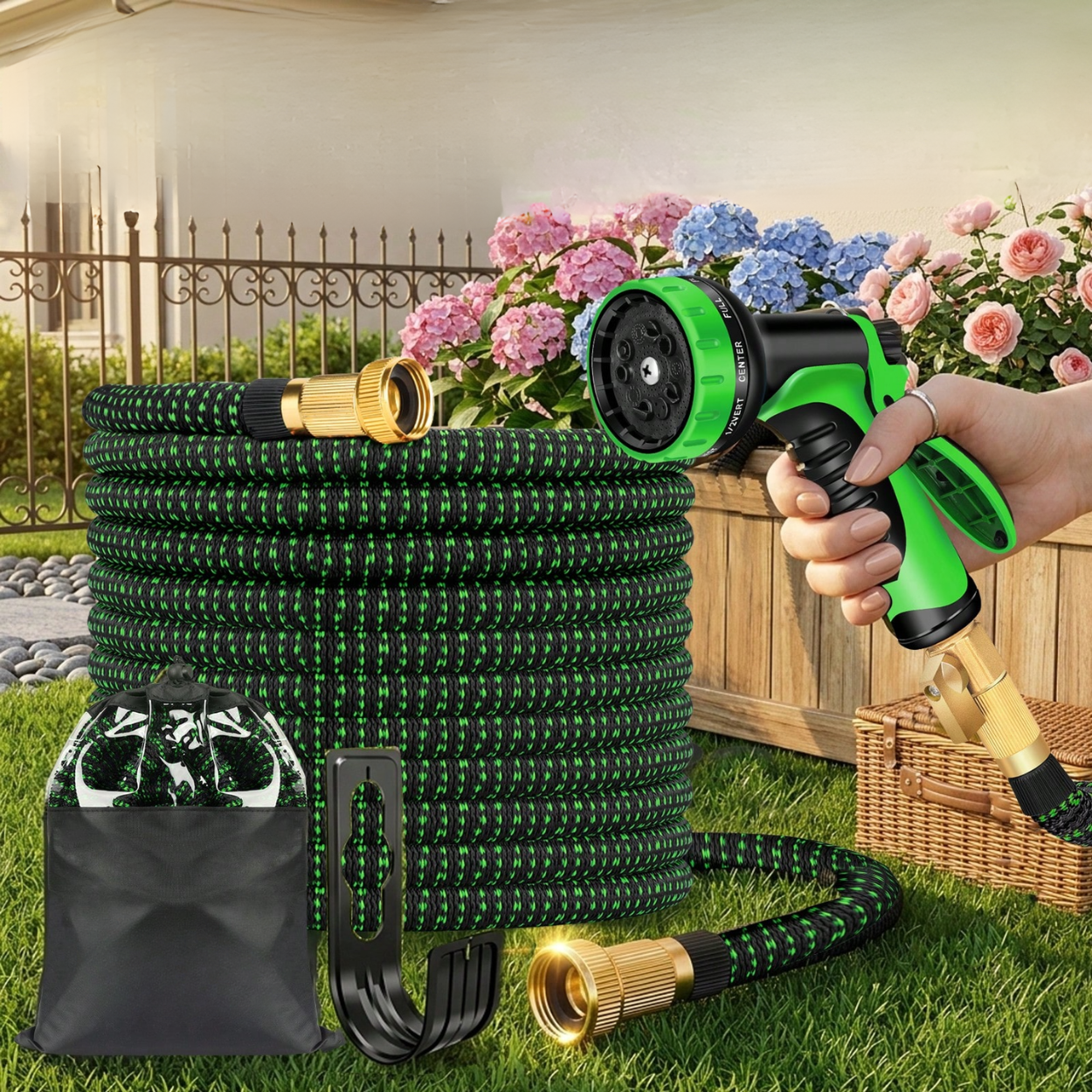 Stretchable Kink Water Pipe With 10 Pattern Nozzle