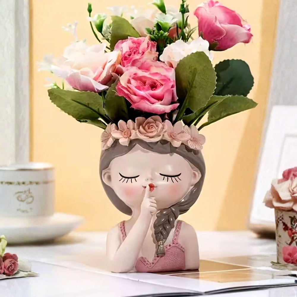 Creative Girl Sleeping Pose Figurines Flowerpot For Garden Decoration