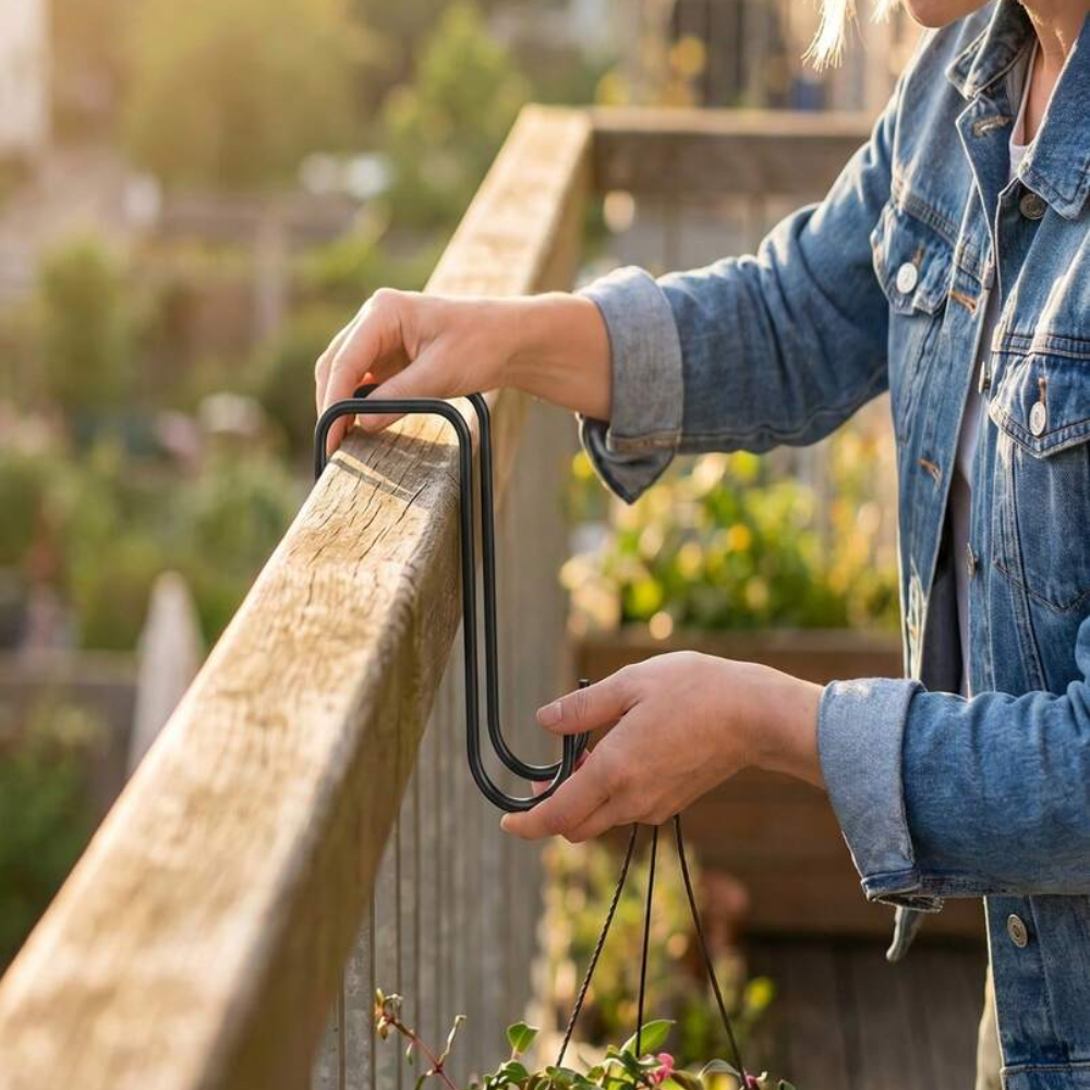 Multi Purpose Curved Wall Hook Rust Resistant Iron For Outdoor Hanging