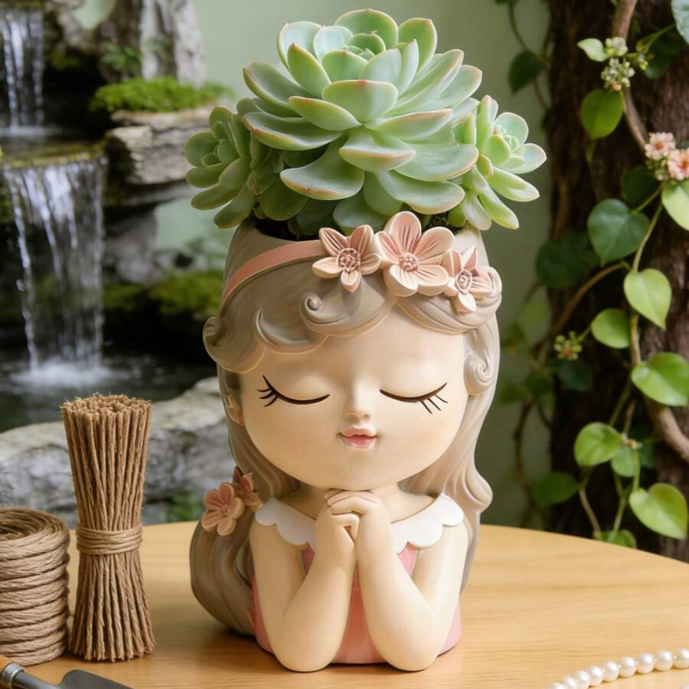 Cartoon Character Shaped Abs Plant Pot For Indoor Succulents And Cacti Display