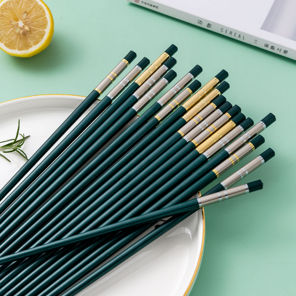Chopsticks Anti Skid Scald Dark Green Chopsticks Set - Grafton Collection