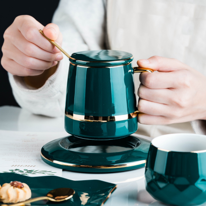 European Classic Coffee Cup And Saucer with Handle - Grafton Collection