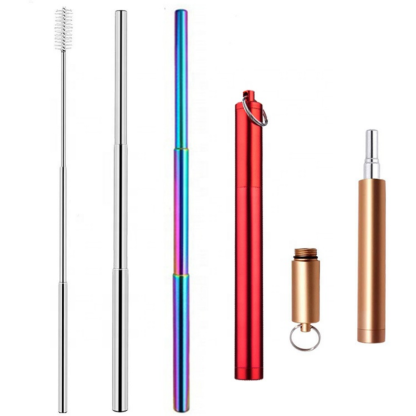 Foldable Stainless Steel Straws + Case - Grafton Collection