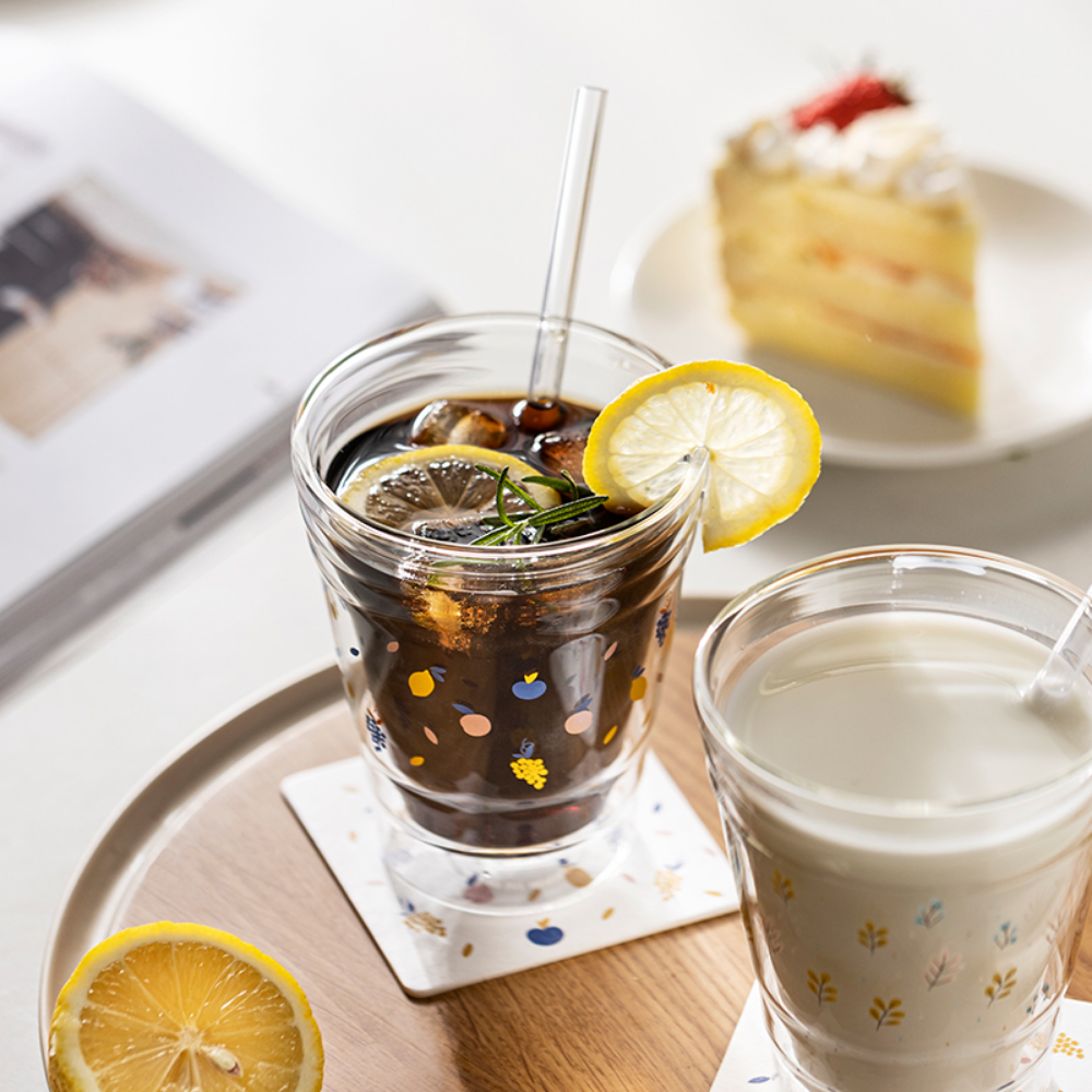 Double Walled Glasses + Straw - Grafton Collection