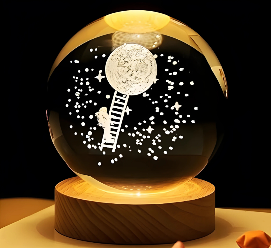 3D Galaxy Crystal Ball Night Lamp For Home Decoration And Birthday Gift