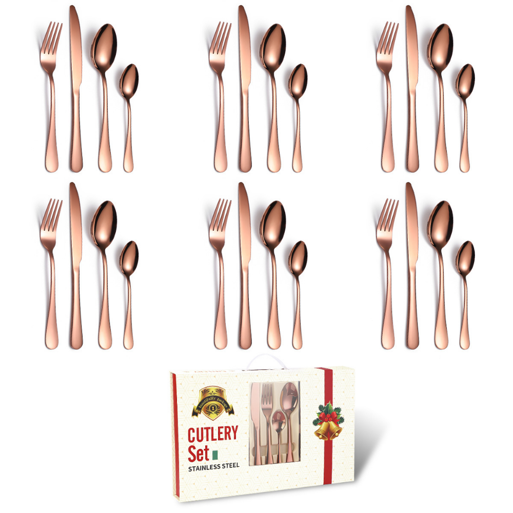 Stainless Steel Cutlery Sets - 24 Pieces - Grafton Collection