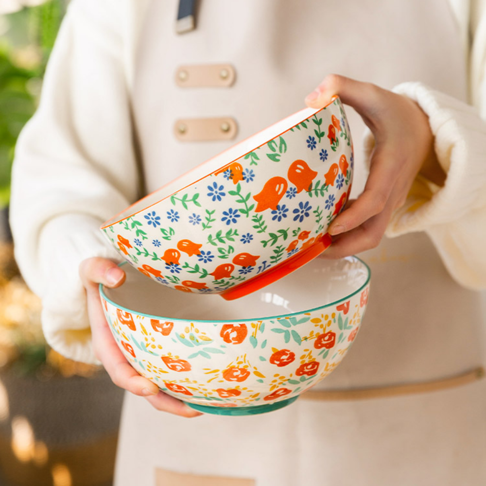 Japanese Style Flower Soup Noodle Bowl - Grafton Collection