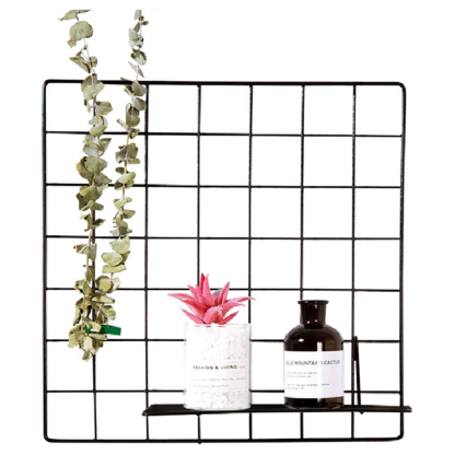 Black Grid Decorative Wall Shelf - Grafton Collection