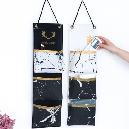 Modern Cotton & Linen 3 Pocket Decorative Wall Organizer - Grafton Collection