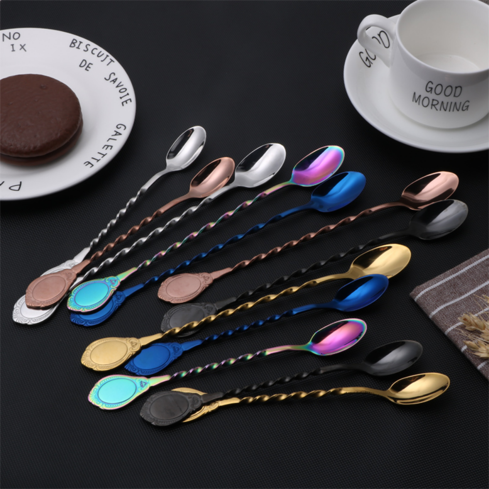 Long-Handled Stainless Steel Cocktail Stirring Spoons - Grafton Collection
