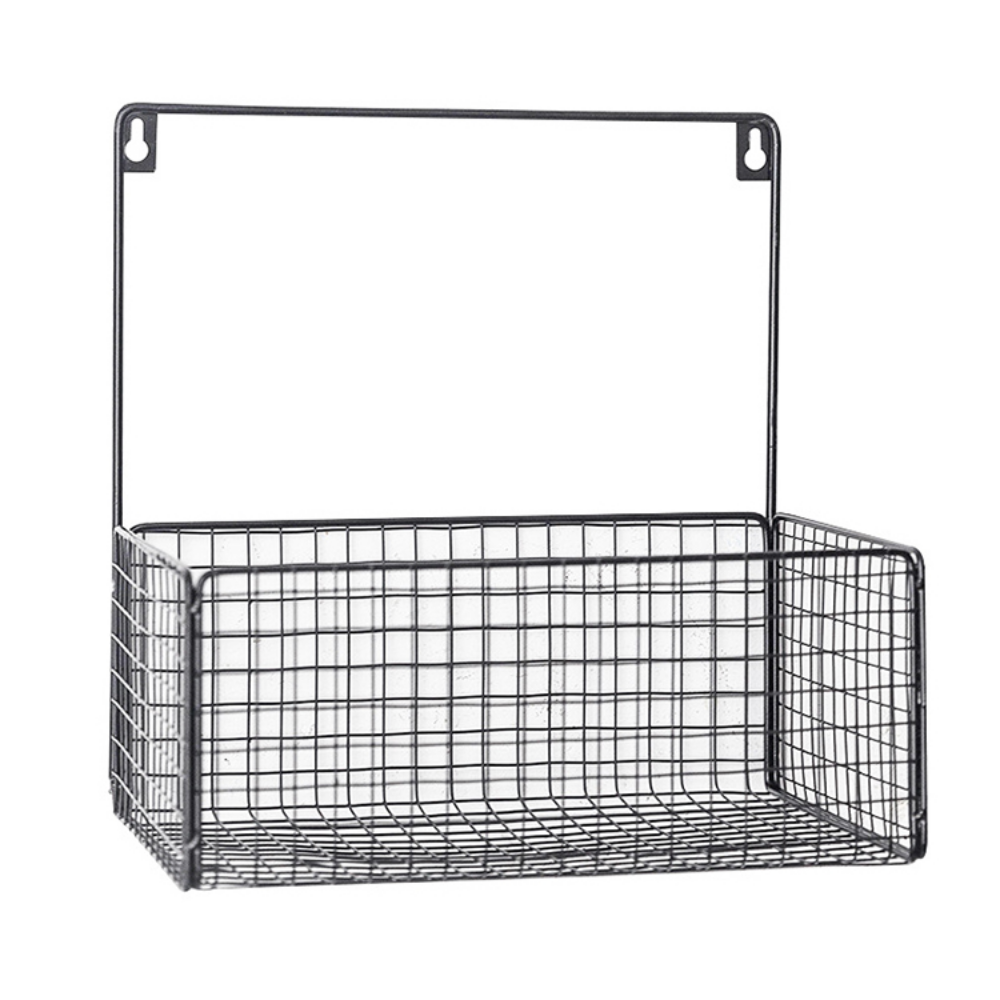 Household Iron Basket Hanging Wall Storage Rack - Grafton Collection
