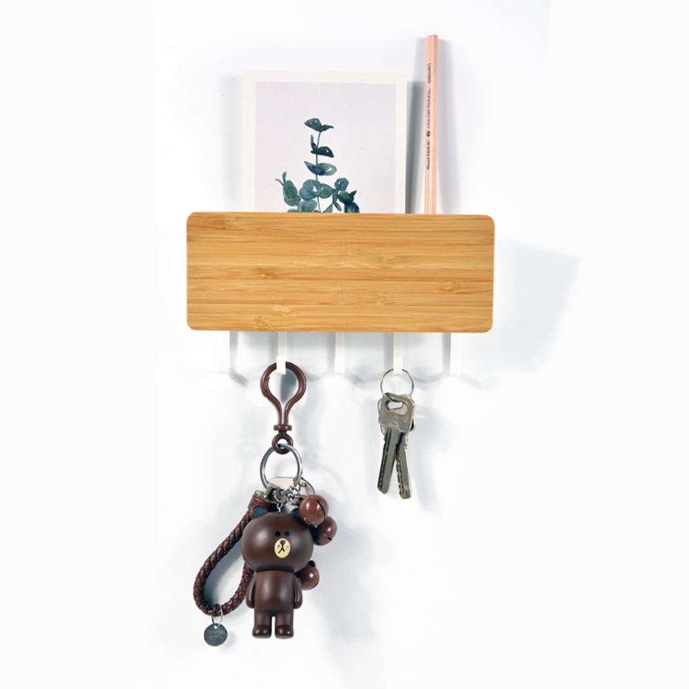 Japanese Style Wooden Hanging Key & Accessories Storage Rack - Grafton Collection
