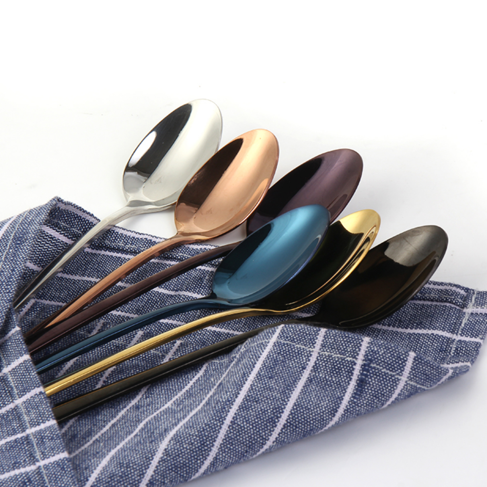 Colorful Stainless Steel Elongated Traditional Spoons - Grafton Collection